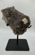 Rainbow Amethyst on stand with Calcite
