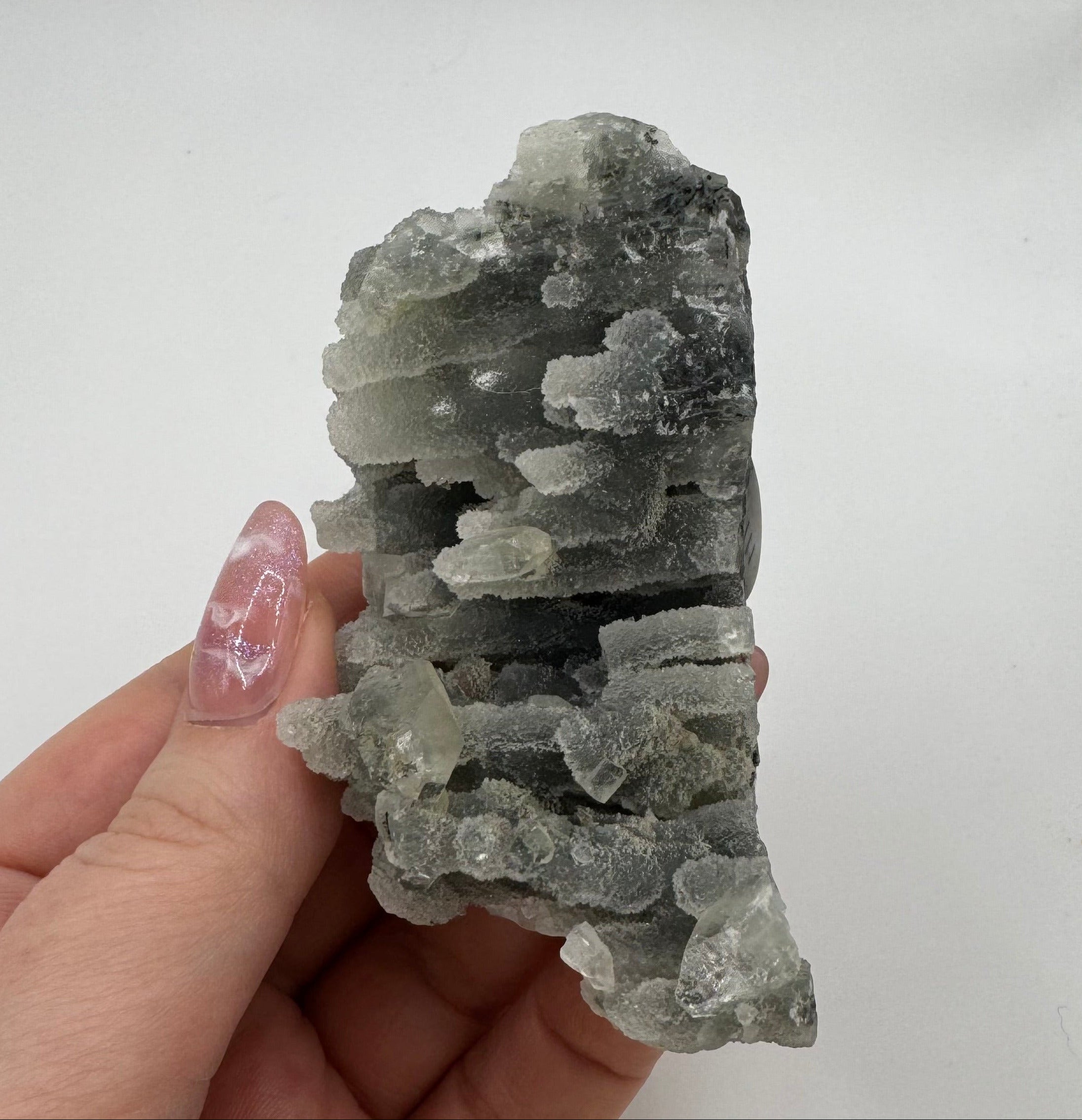 Black Chalcedony with Apophyllite