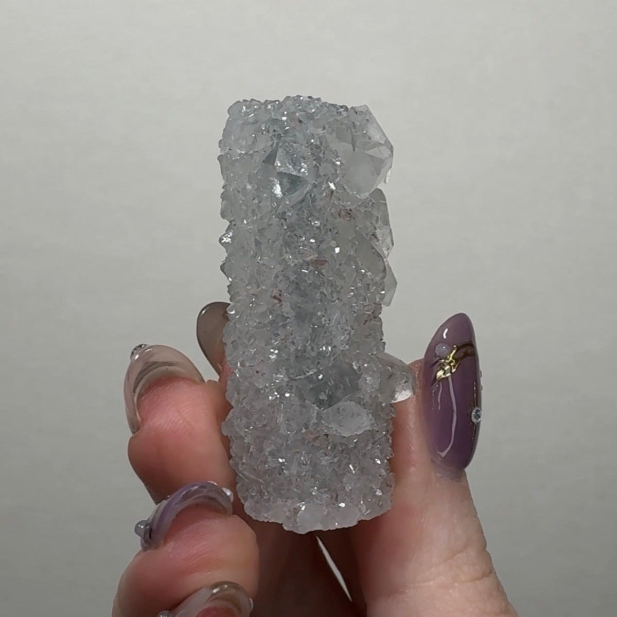 Diamond Apophyllite on Chalcedony