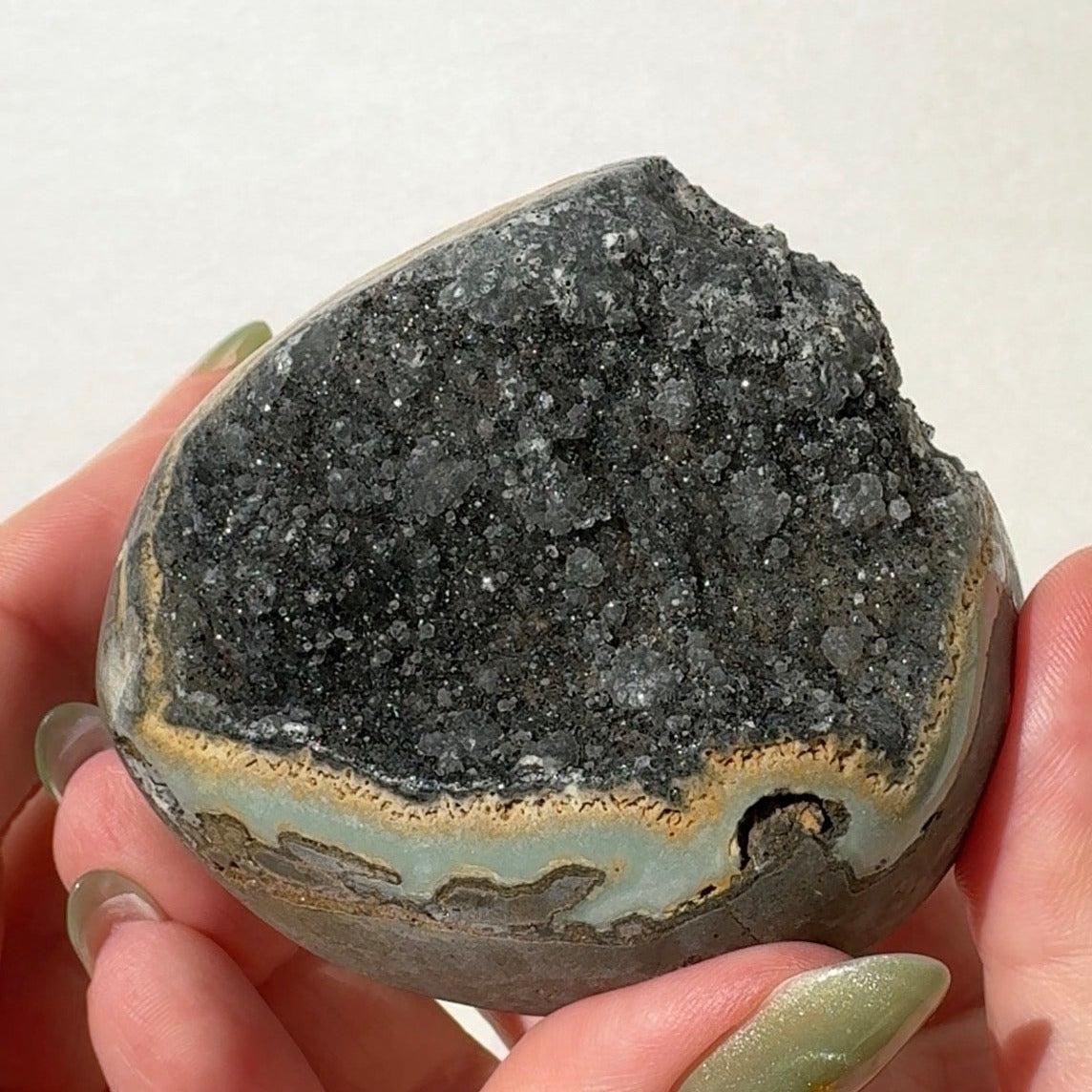 Black Amethyst Half Sphere Cutbase