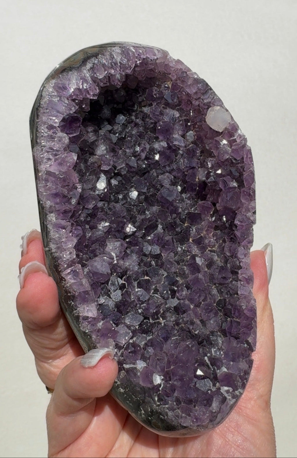 Uruguay Amethyst Cutbase with Calcite
