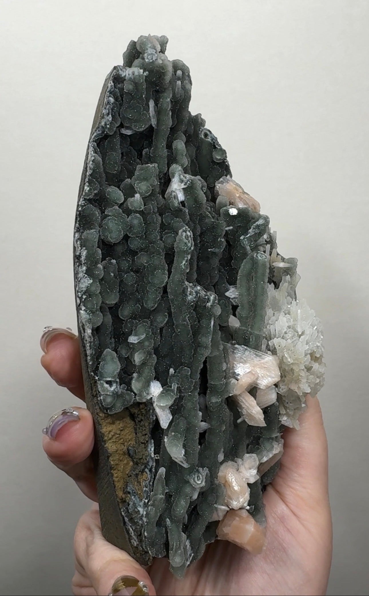 Black Chalcedony with Apophyllite