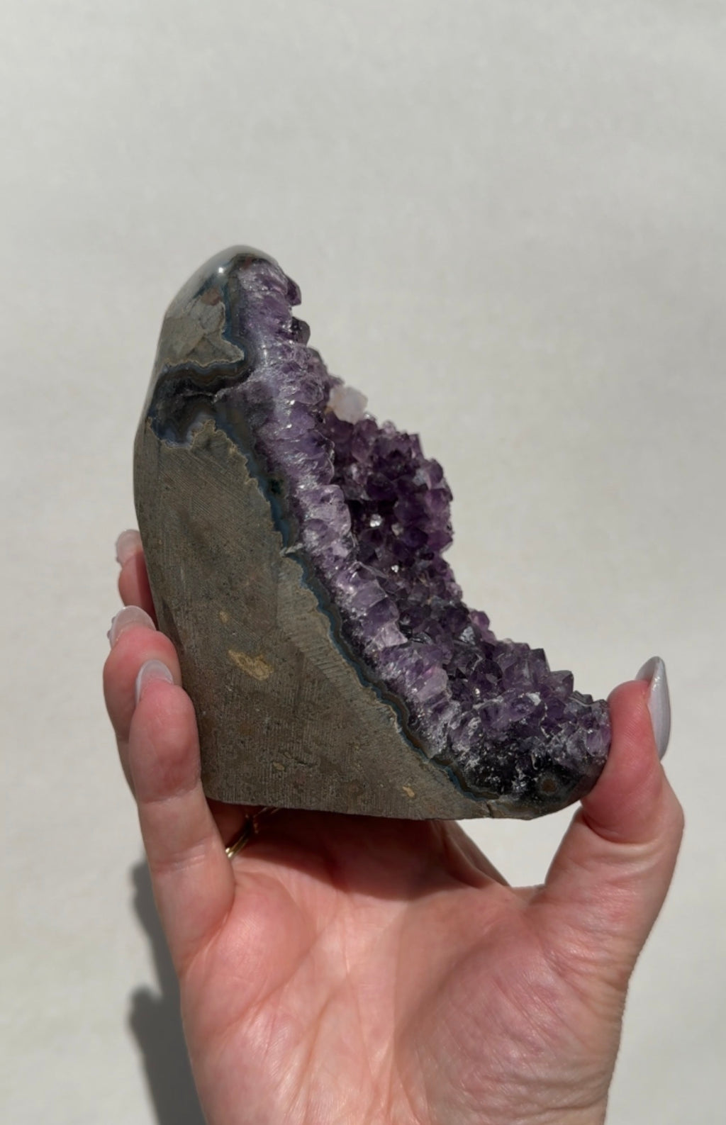 Uruguay Amethyst Cutbase with Calcite