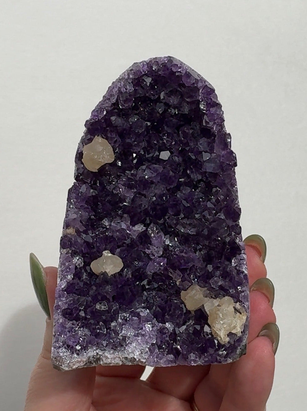 Uruguay Purple Amethyst Cutbase with Calcite