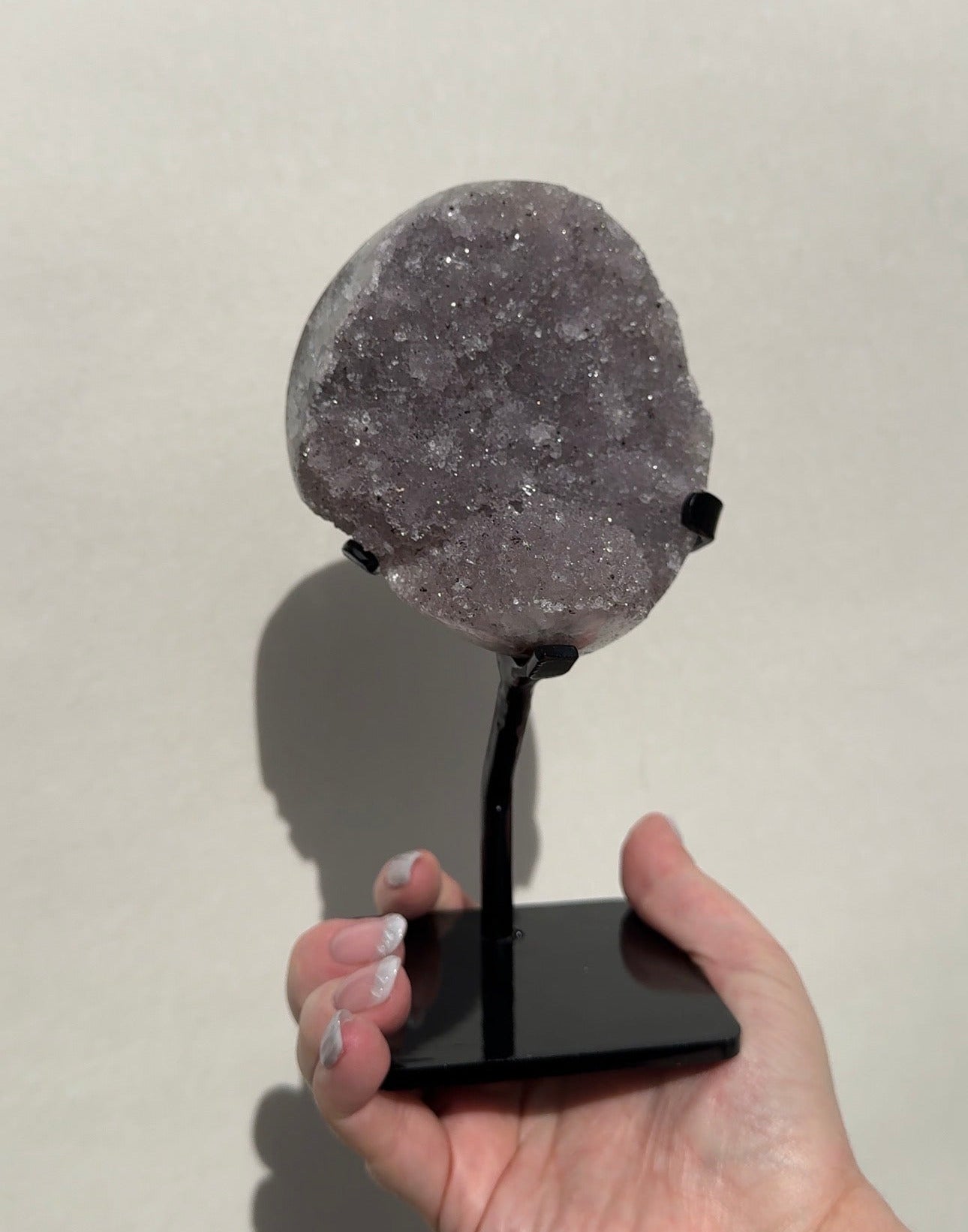 Druzy Uruguay Rainbow Amethyst on stand