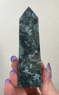 Moss Agate Tower with Pyrite inclusions | SM3