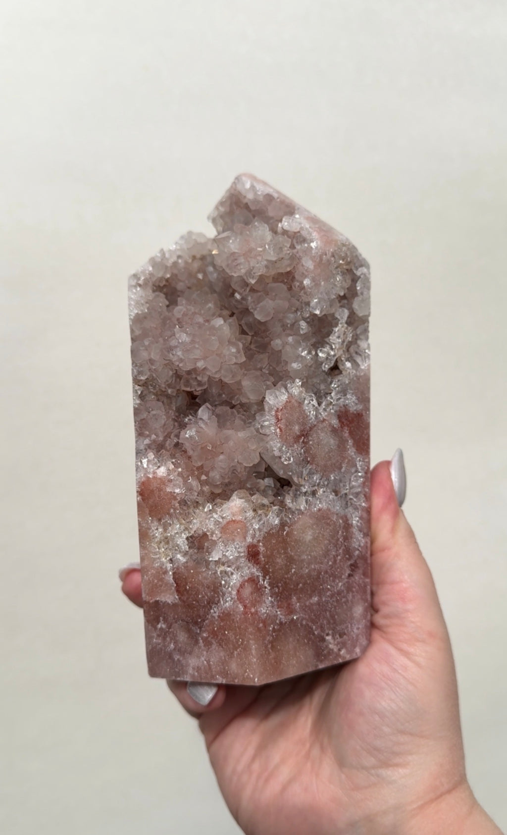 High Quality Druzy Pink Amethyst Tower