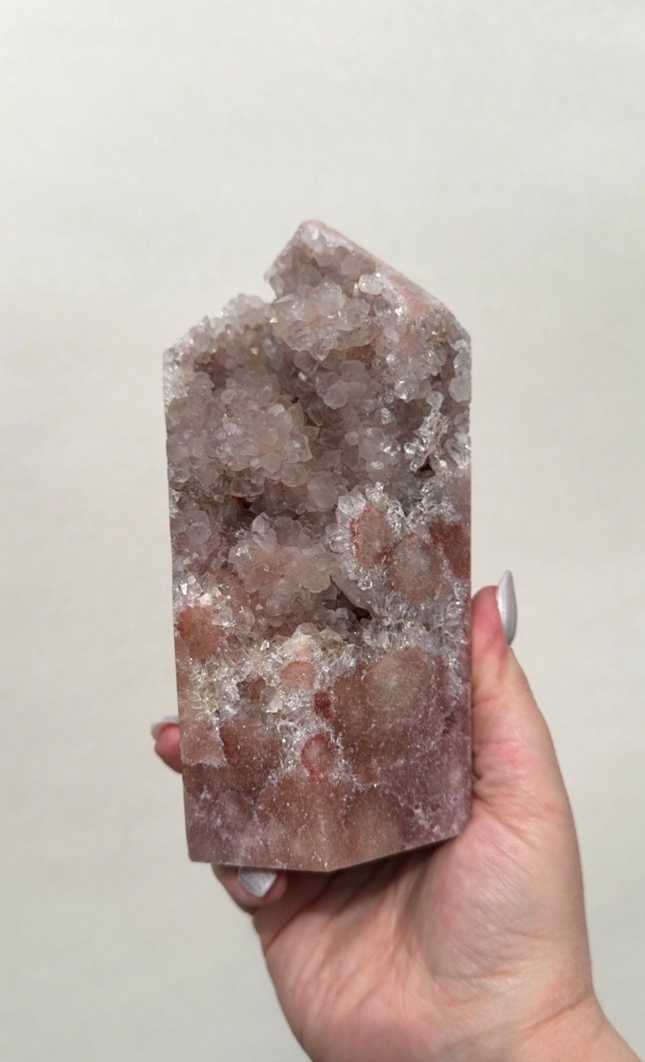 High Quality Druzy Pink Amethyst Tower