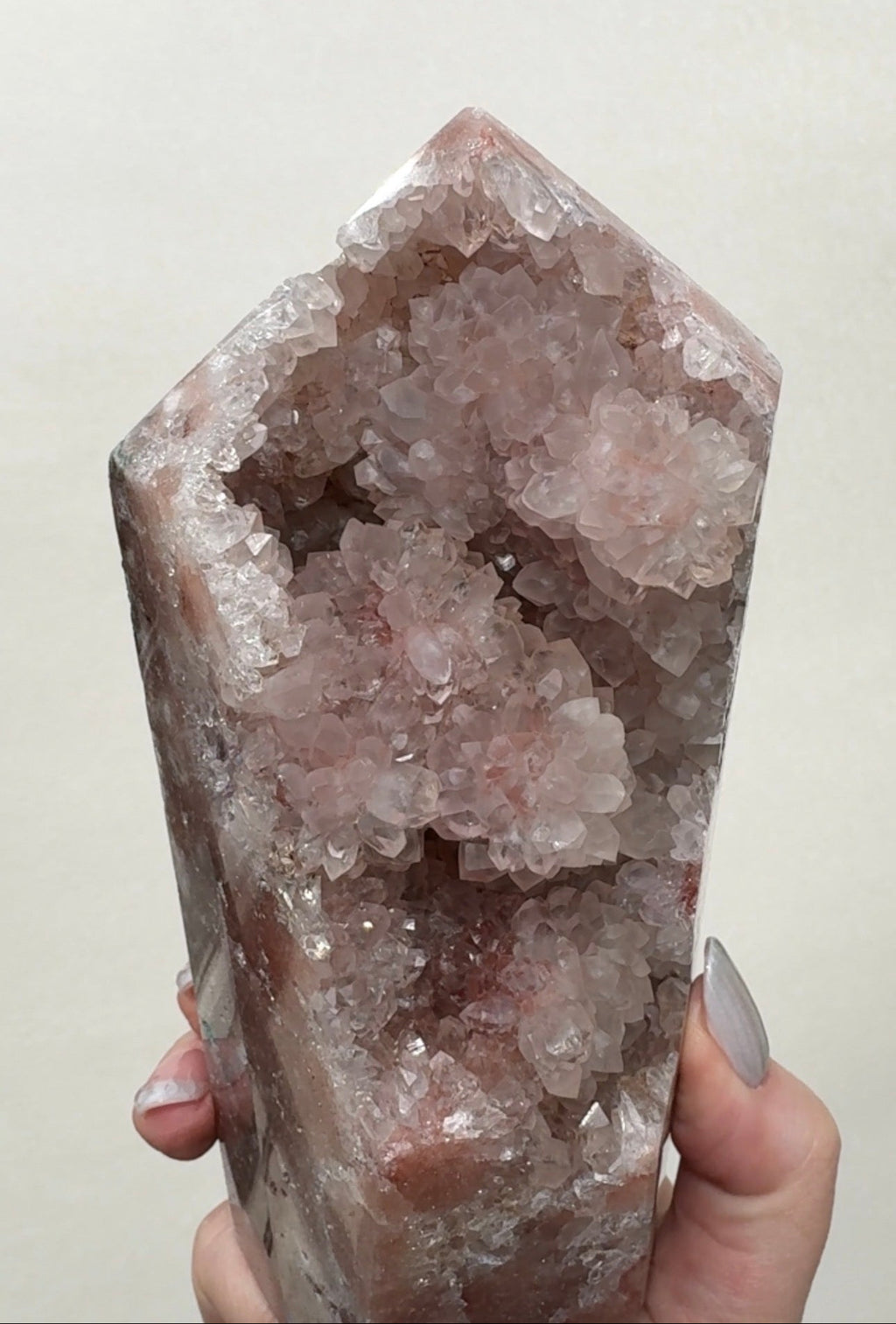High Quality Druzy Pink Amethyst Tower