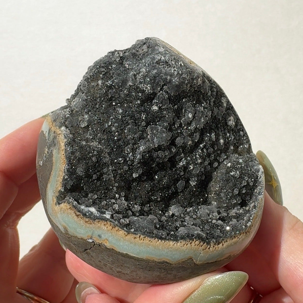 Black Amethyst Half Sphere Cutbase