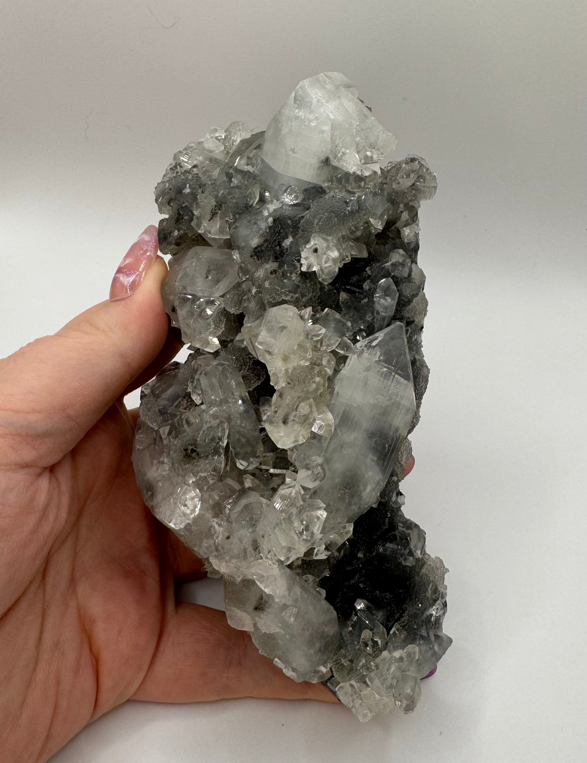 Black Chalcedony with Apophyllite