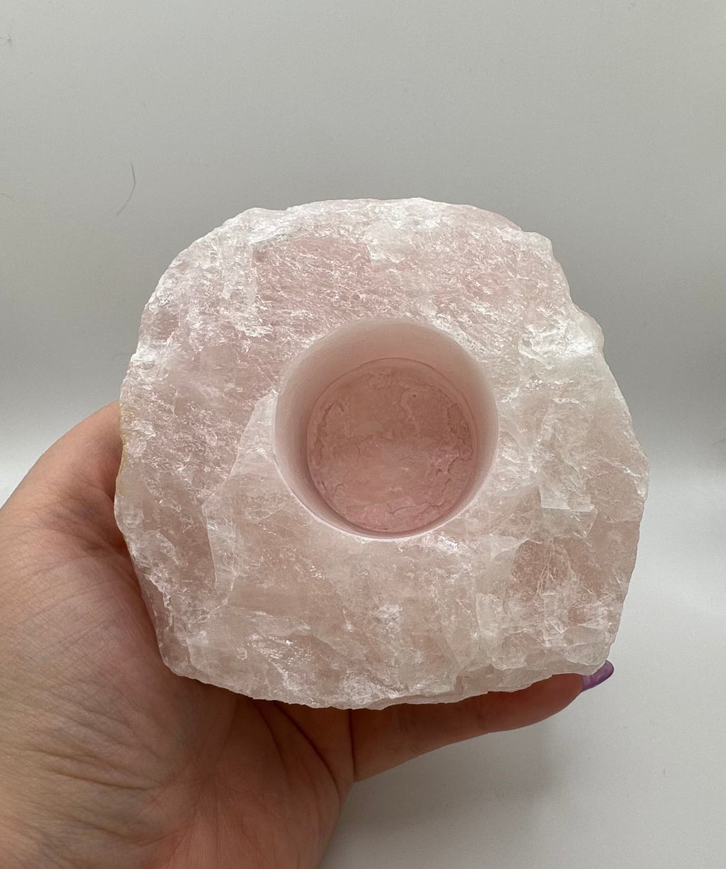 Rose Quartz Candle Holder