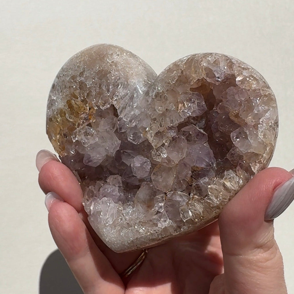 Druzy Pink Amethyst Heart