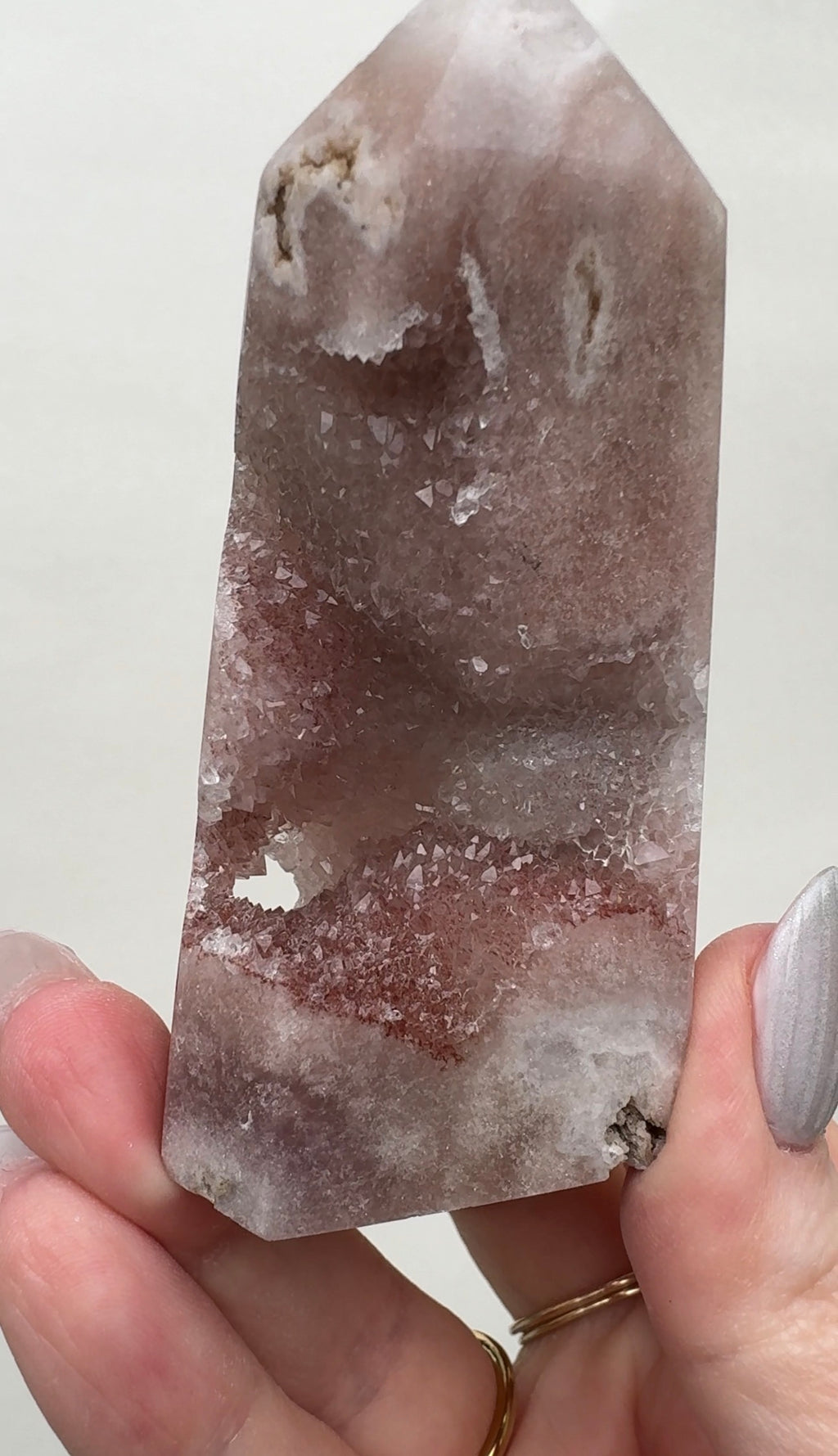 High Quality Druzy Pink Amethyst Tower