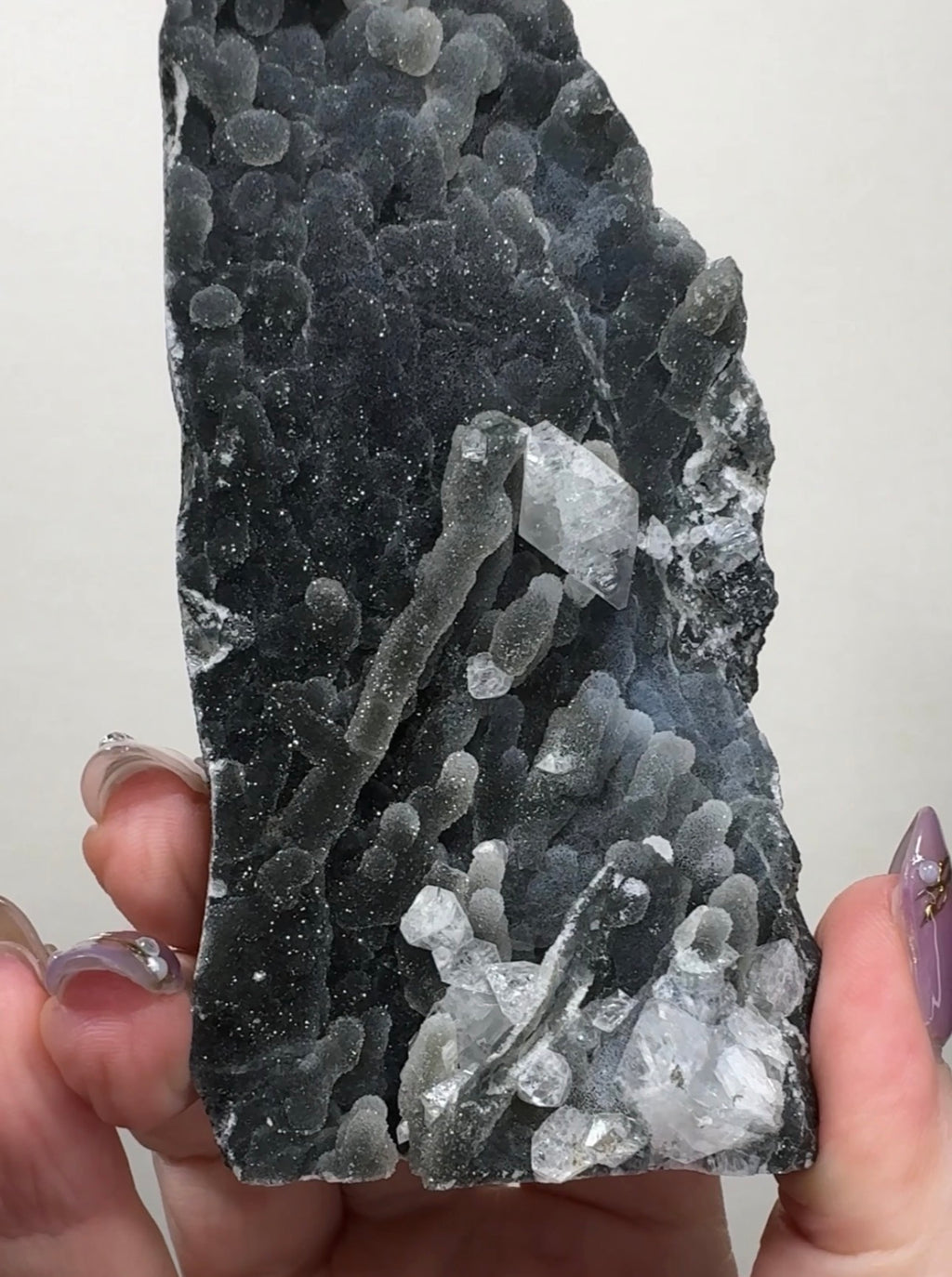 Black Chalcedony with Apophyllite