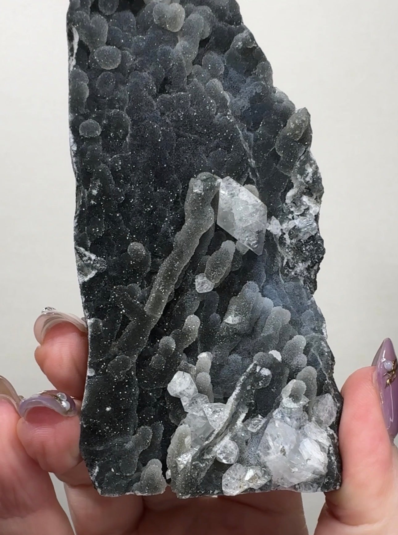 Black Chalcedony with Apophyllite