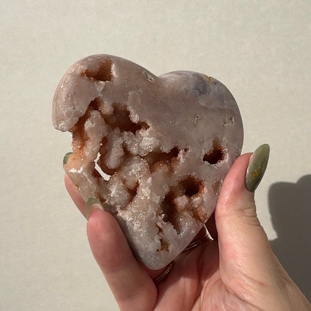 Druzy Pink Heart Amethyst