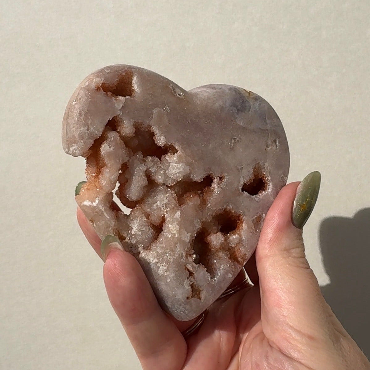 Druzy Pink Heart Amethyst