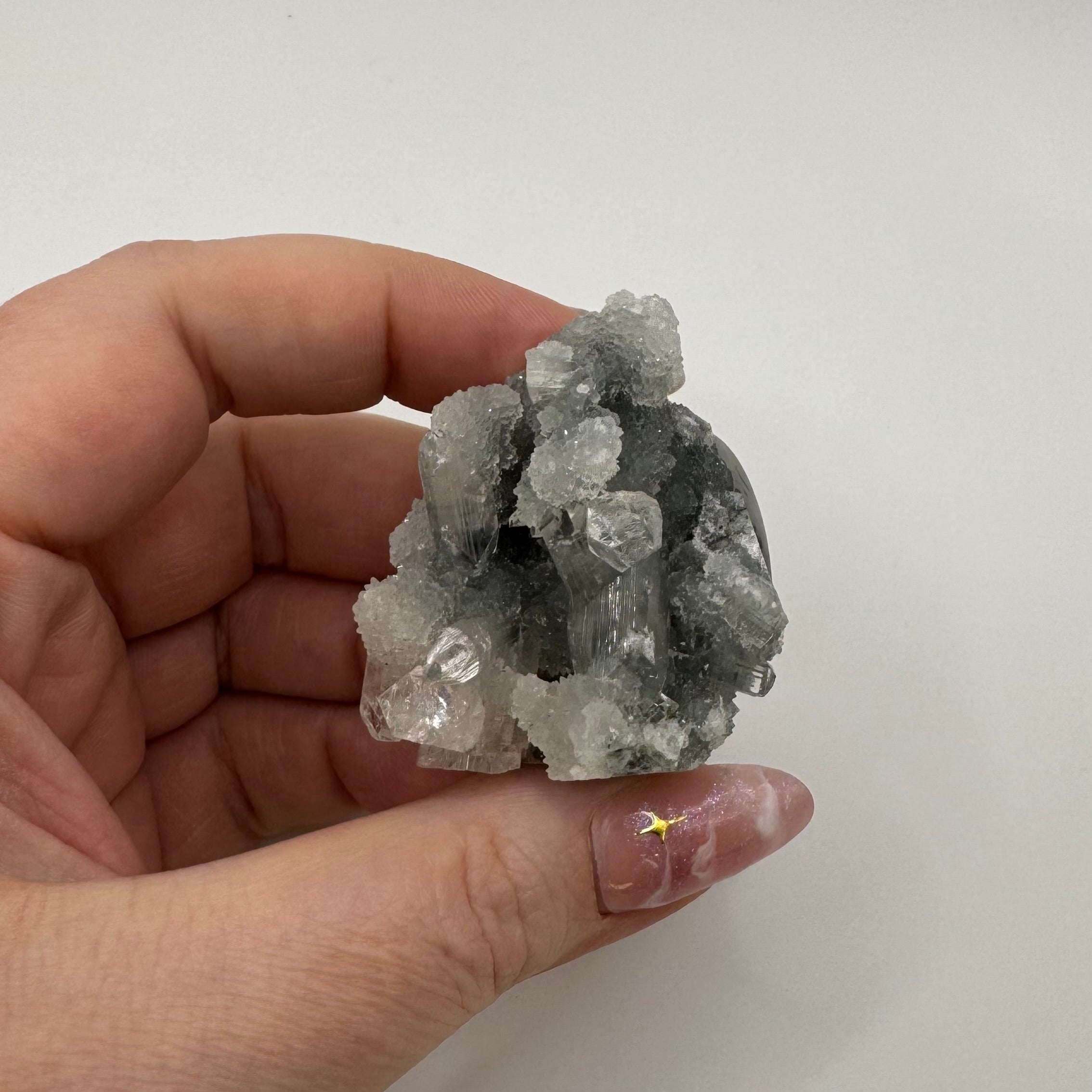 Black Chalcedony with Apophyllite