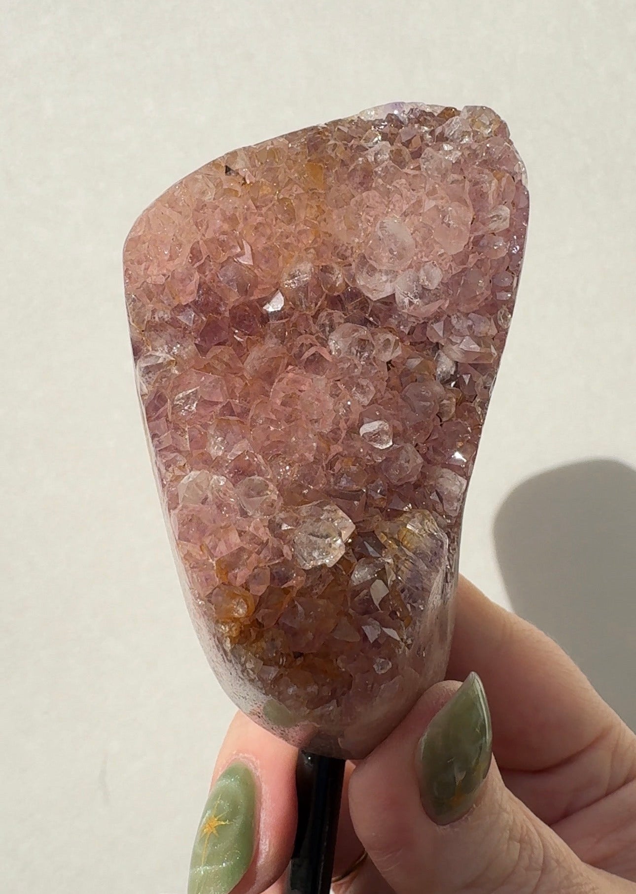Pink Amethyst on stand