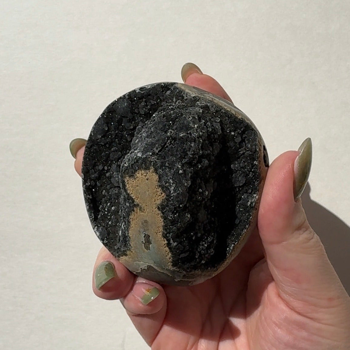 Black Amethyst Half Sphere Cutbase