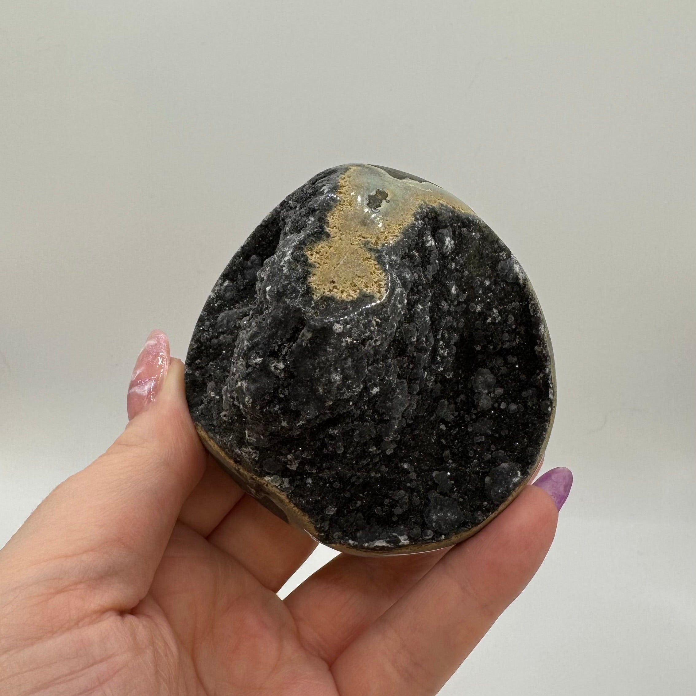 Black Amethyst Half Sphere Cutbase