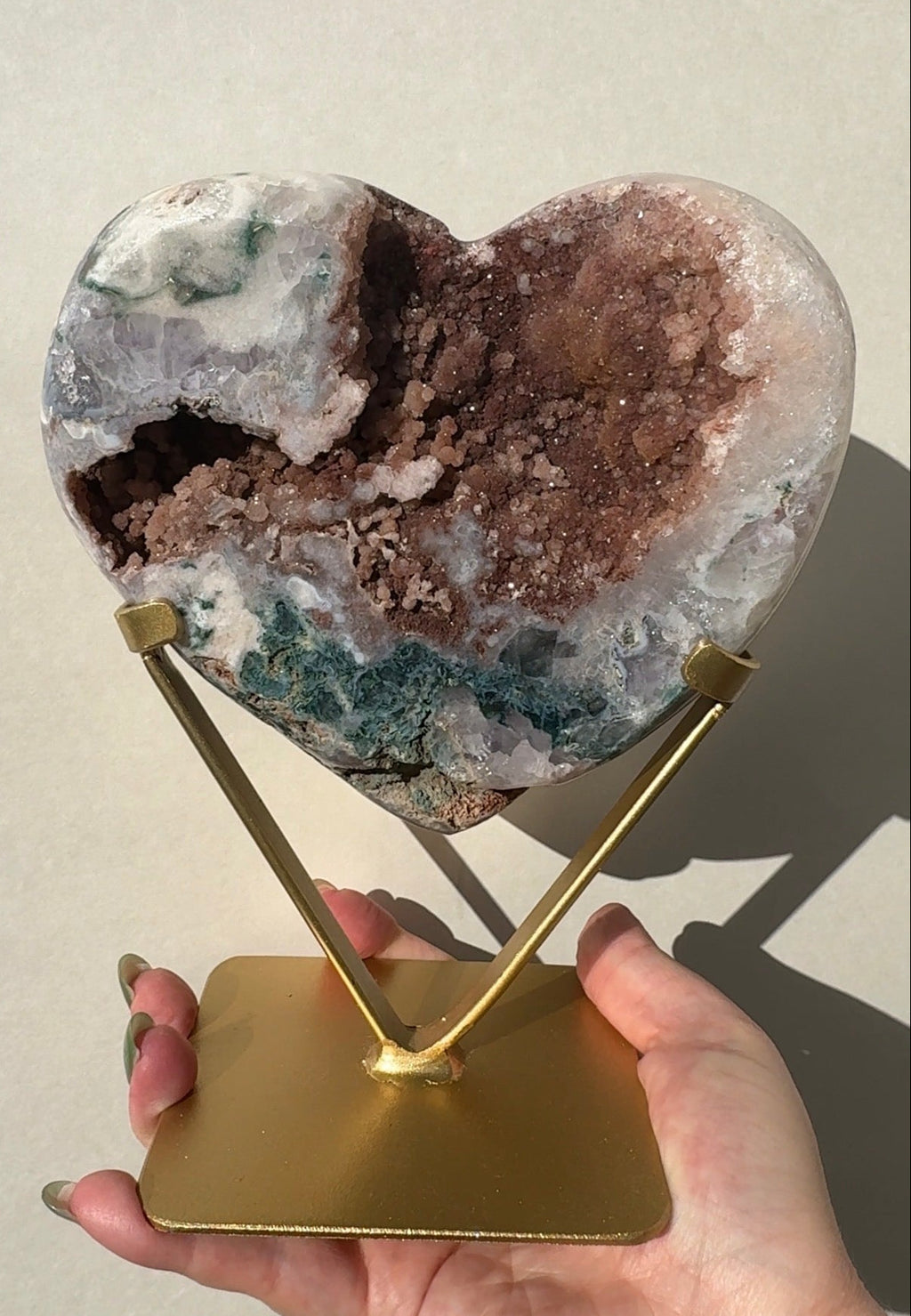 XL Druzy Pink Amethyst Heart