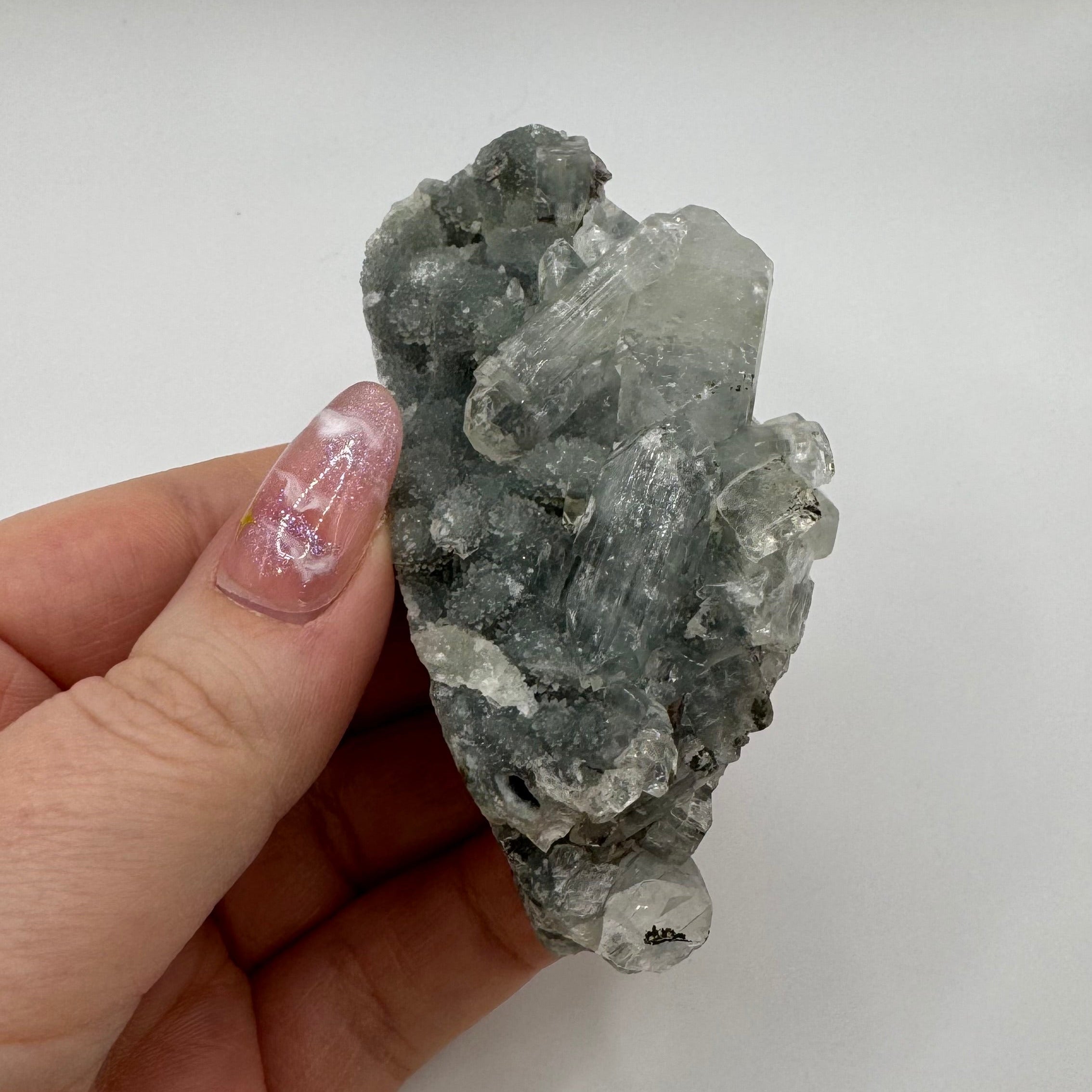 Black Chalcedony with Apophyllite