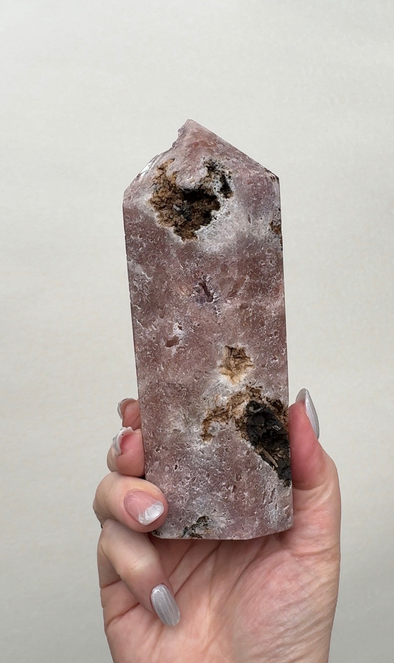 High Quality Druzy Pink Amethyst Tower