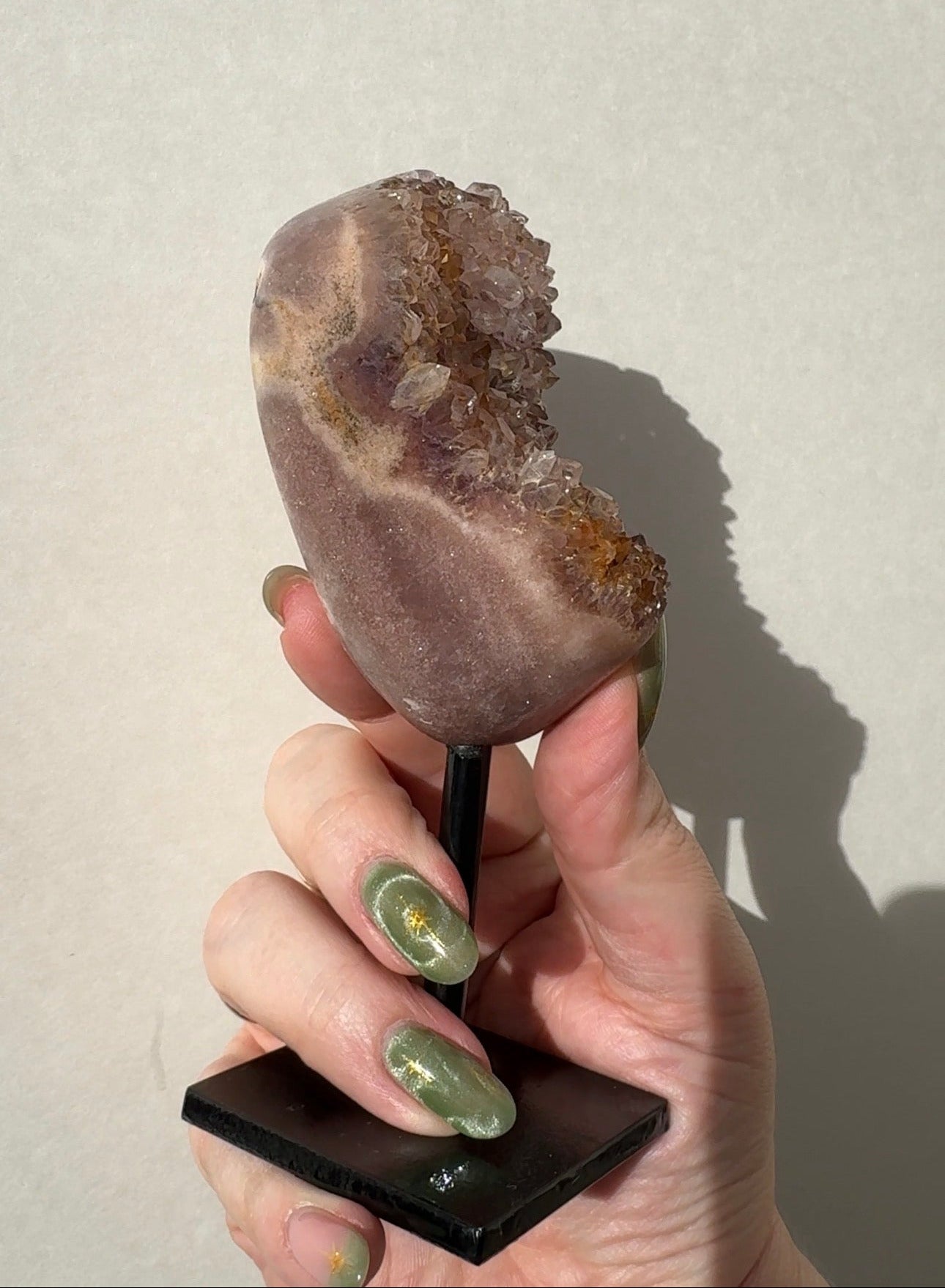Pink Amethyst on stand