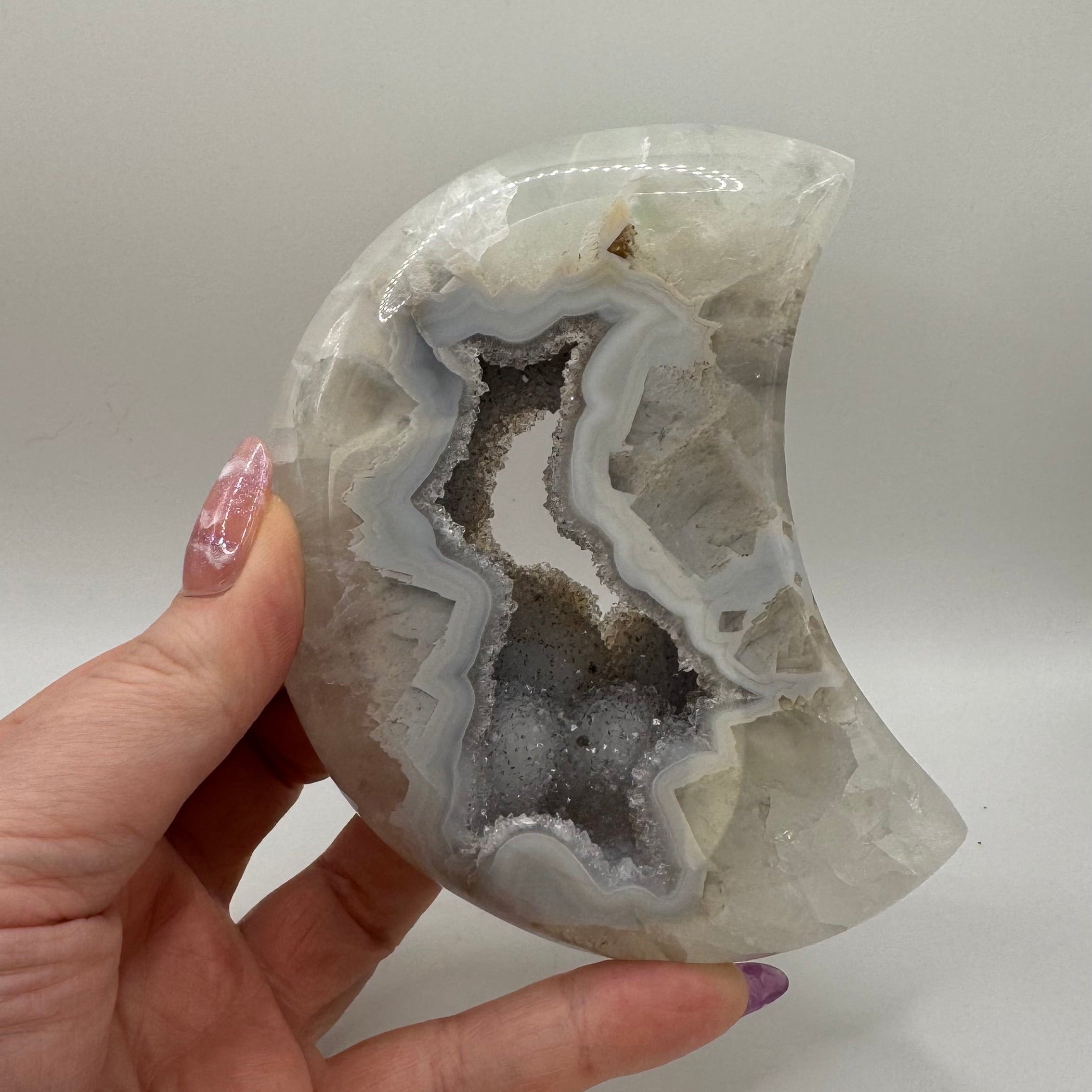 HQ Druzy Agate Moons