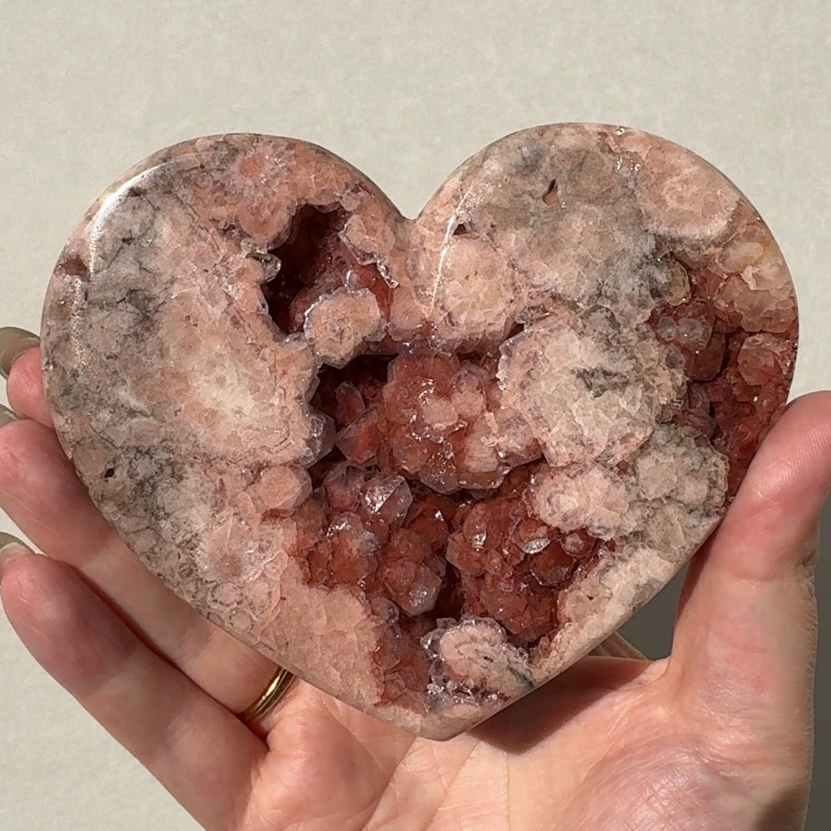 Druzy Pink Amethyst Heart