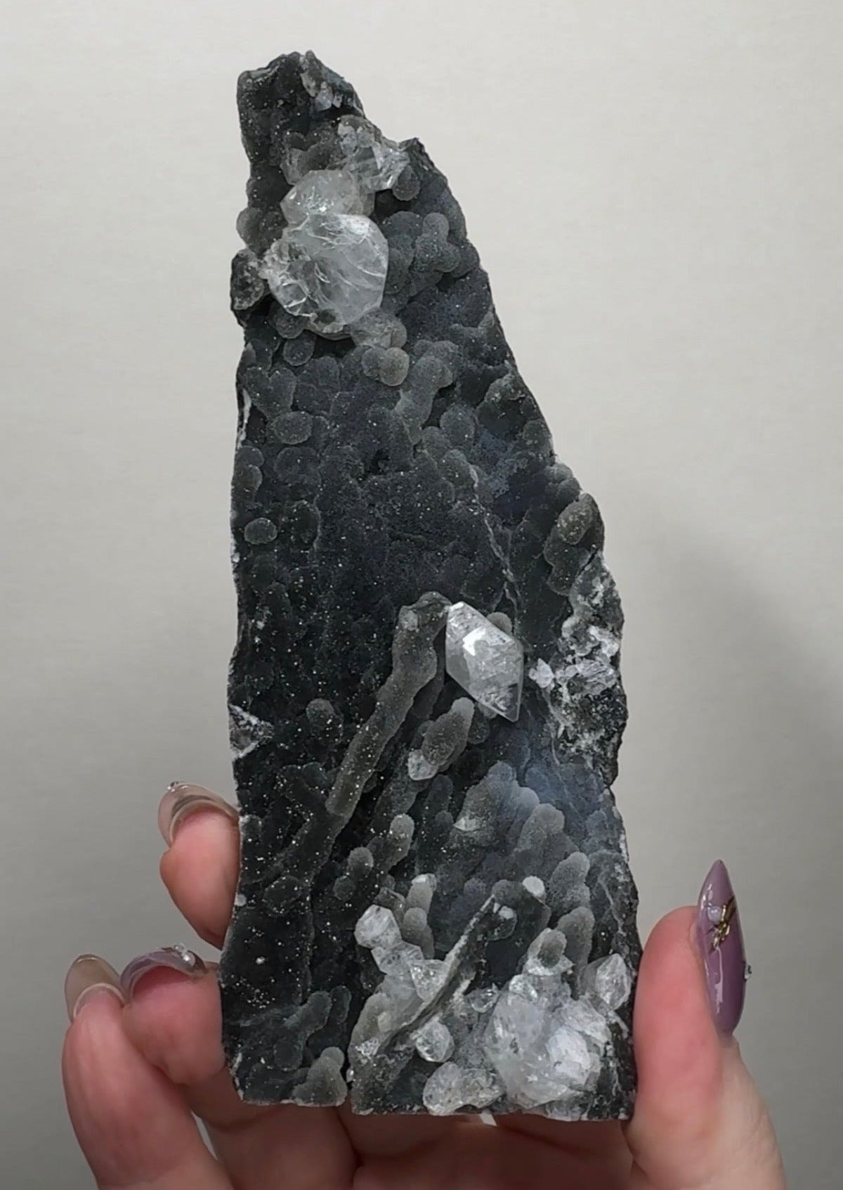 Black Chalcedony with Apophyllite