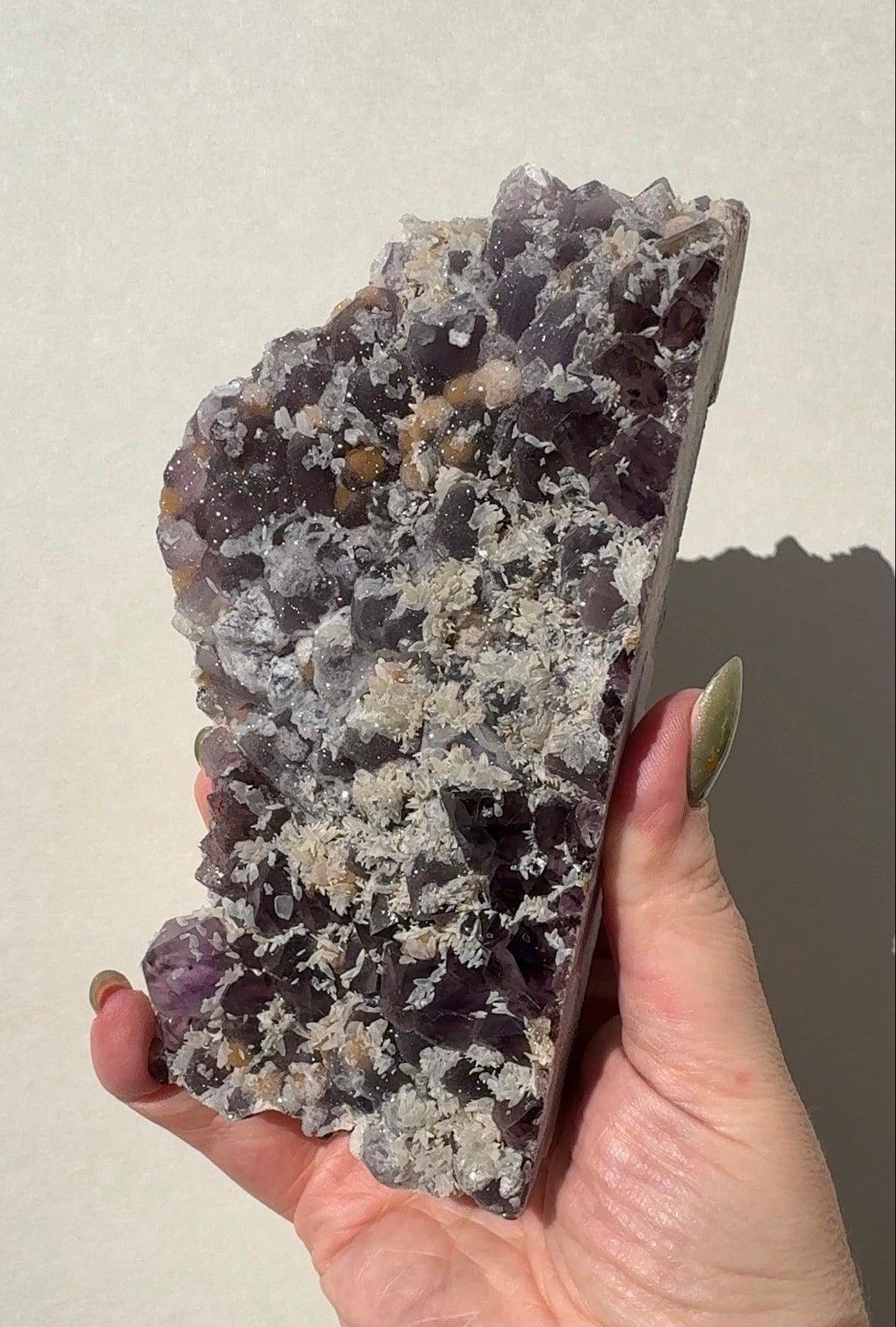 Sugar Amethyst with Calcite