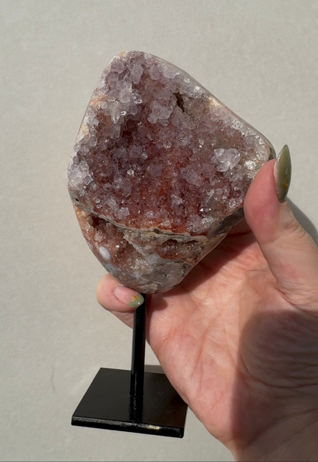 Pink Amethyst on stand
