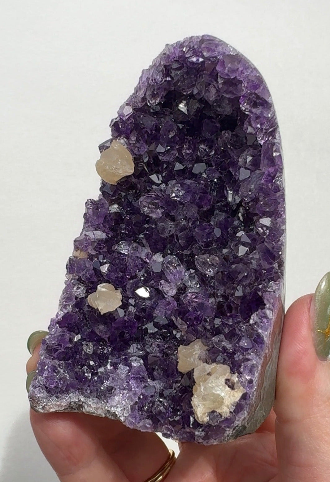 Uruguay Purple Amethyst Cutbase with Calcite