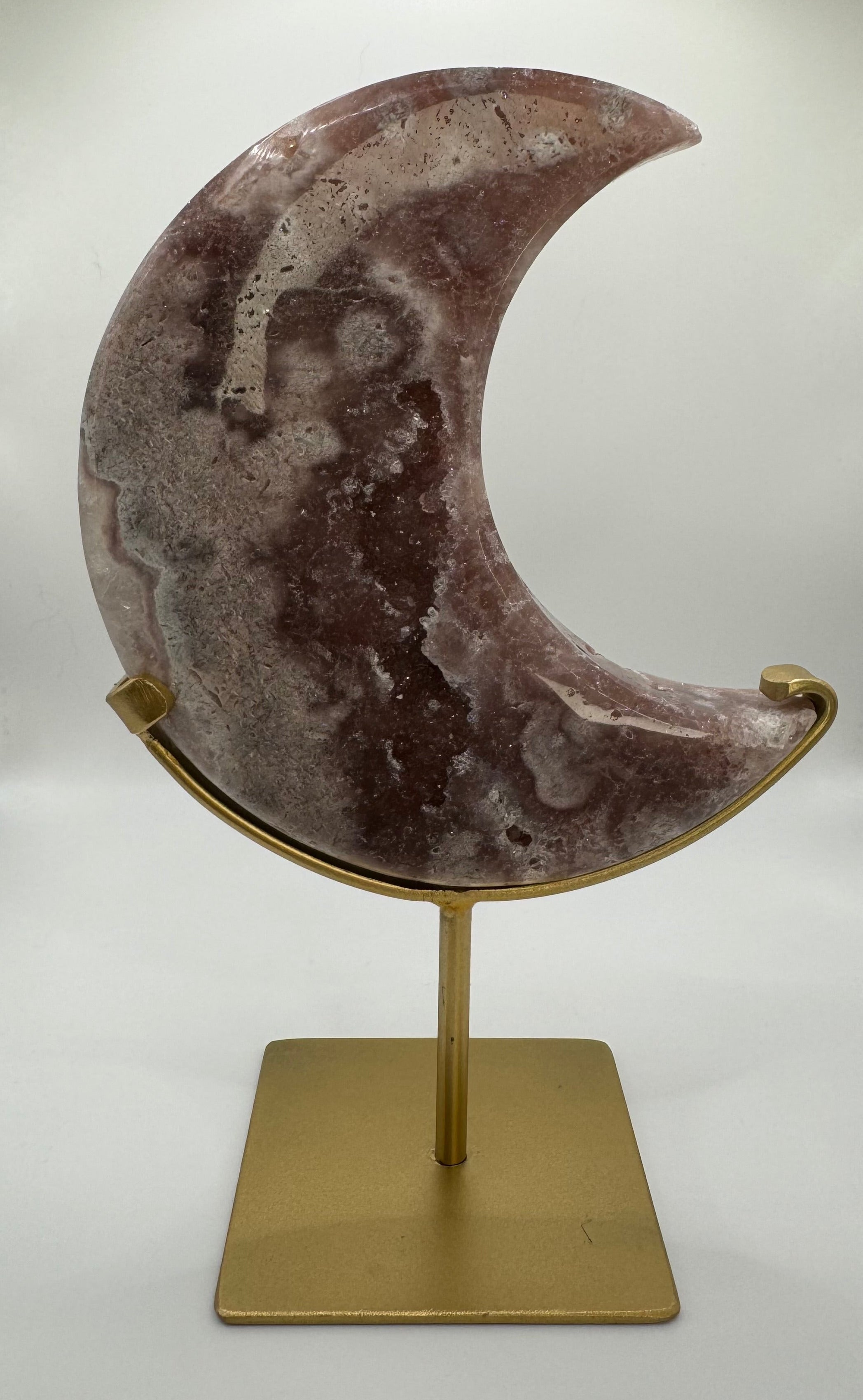 XL Druzy Pink Amethyst Moon