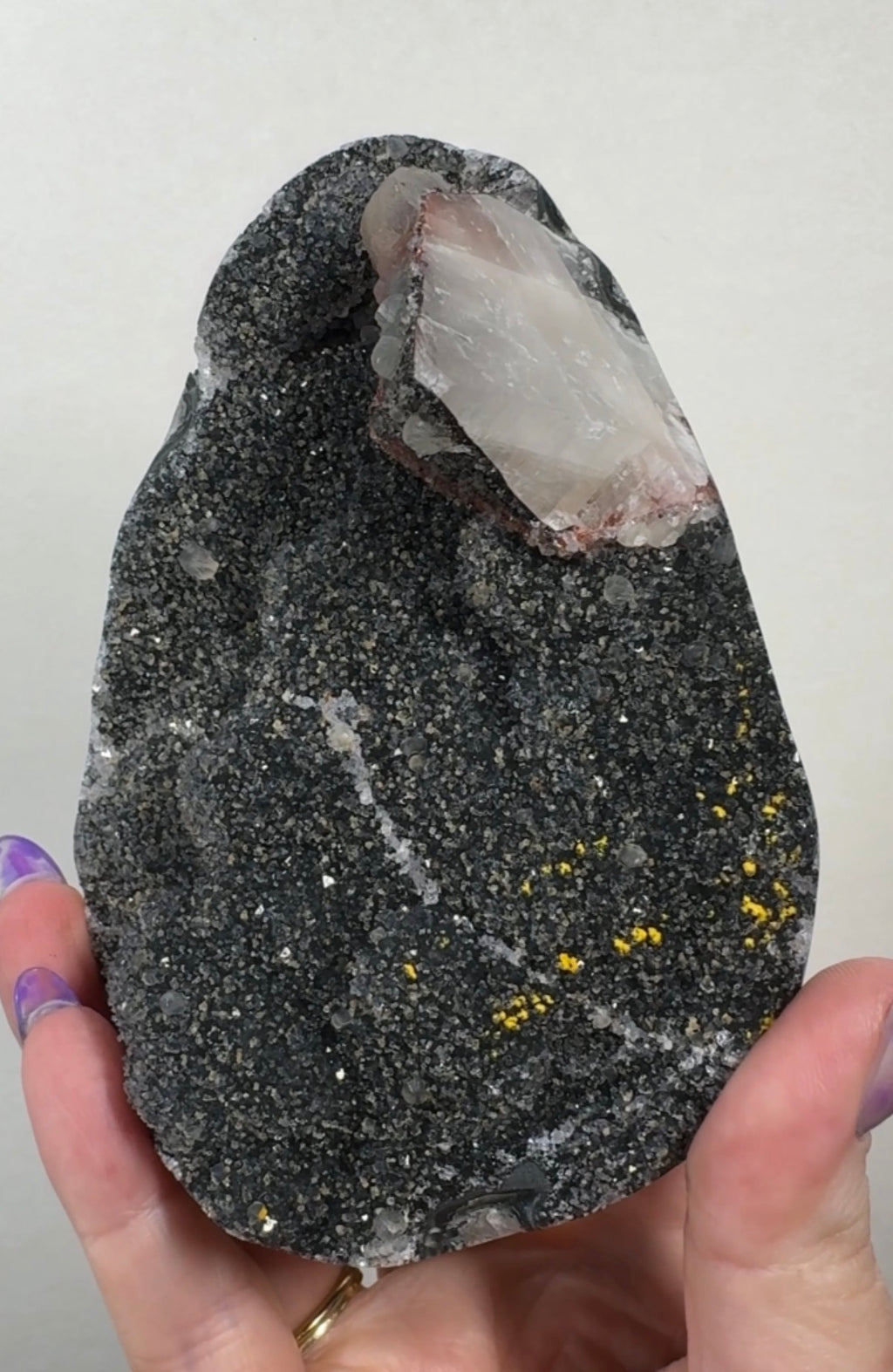 Black Amethyst with Multi-Coloured Calcite | DBA