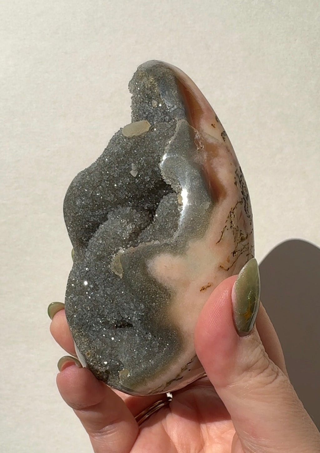 Uruguay Rainbow Amethyst with Calcite
