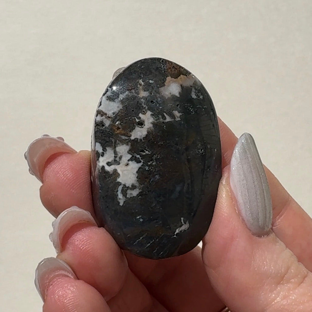Moss Agate Palmstone | H