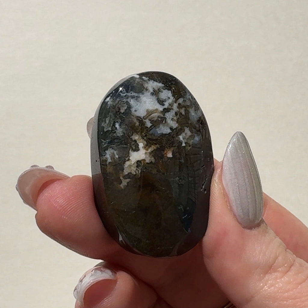 Moss Agate Palmstone | H
