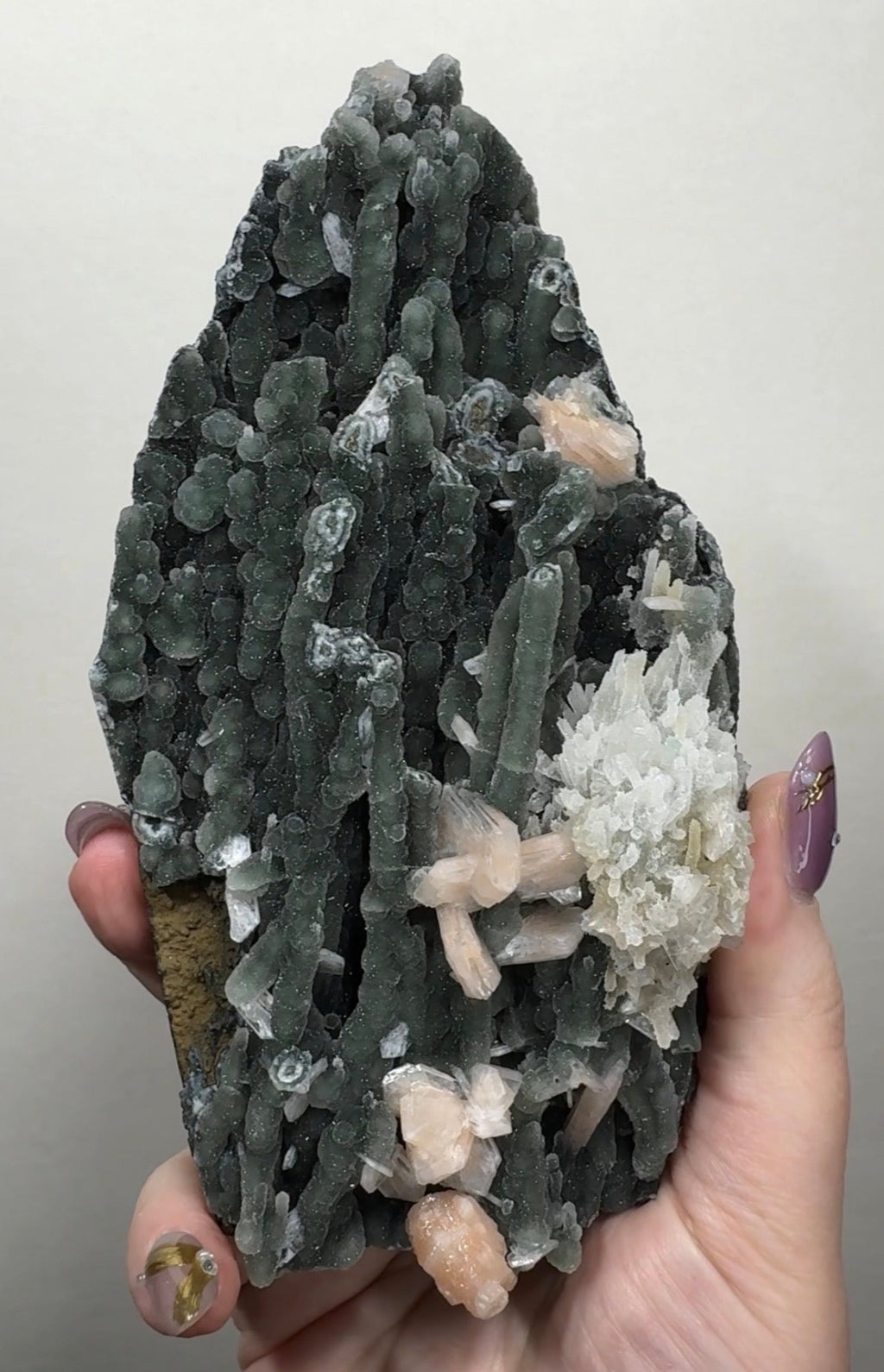 Black Chalcedony with Apophyllite