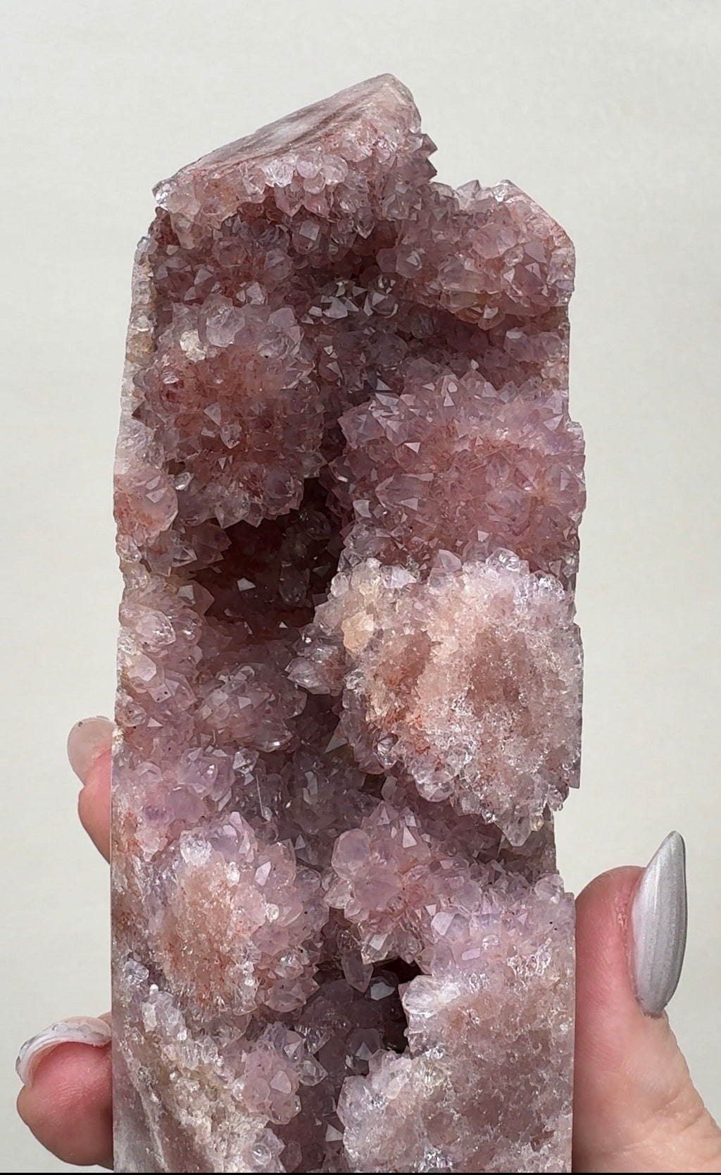 High Quality Druzy Pink Amethyst Tower