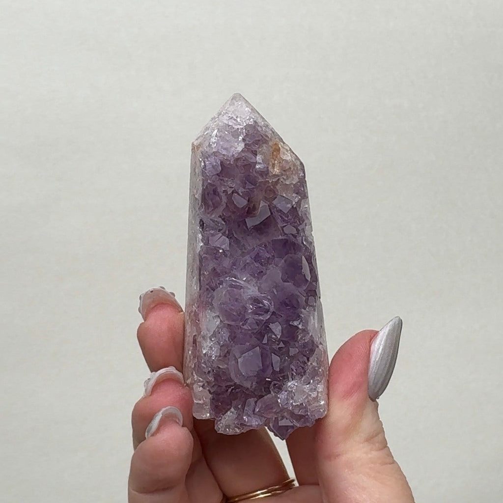 High Quality Druzy Pink Amethyst Tower