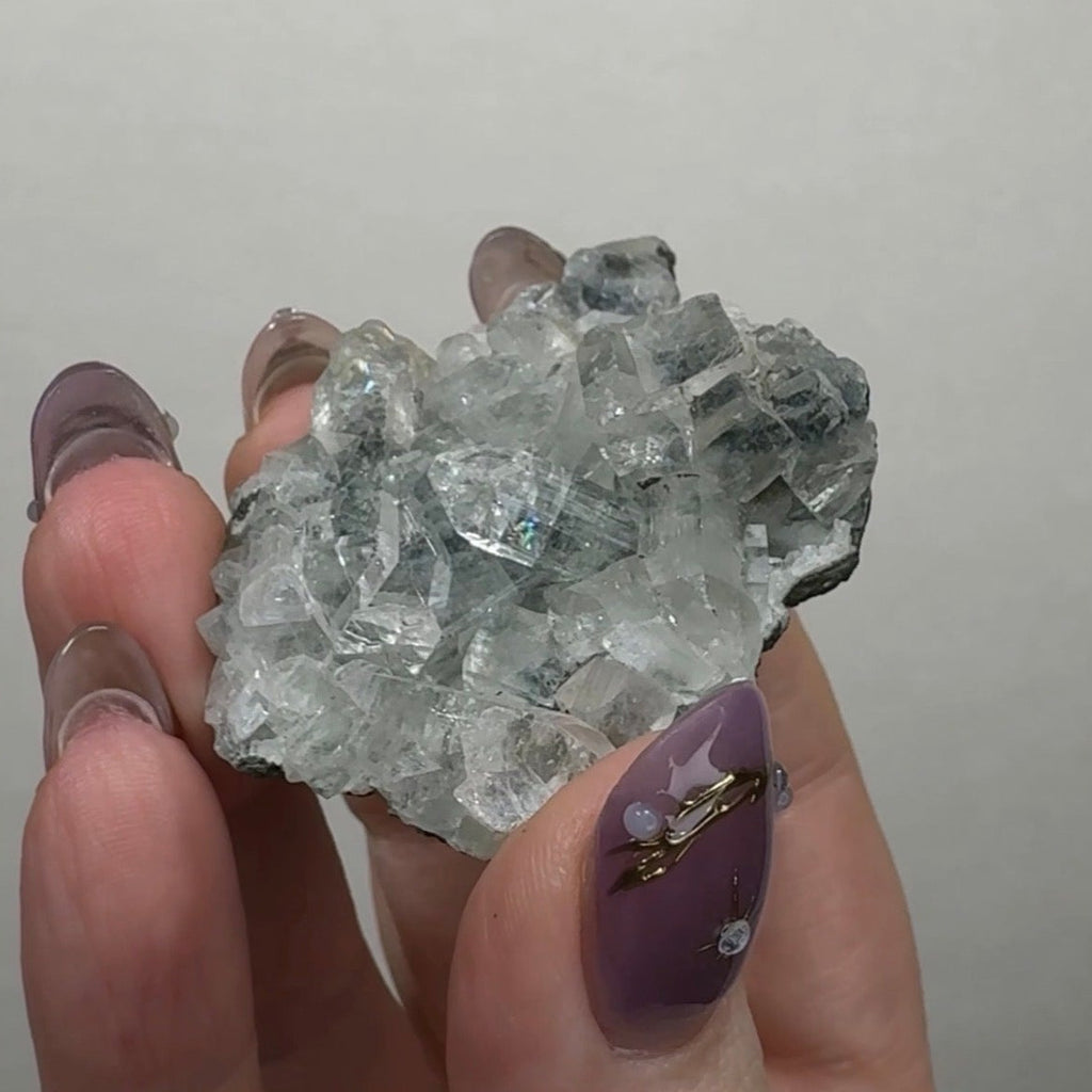 Diamond Apophyllite on Black Chalcedony | A6