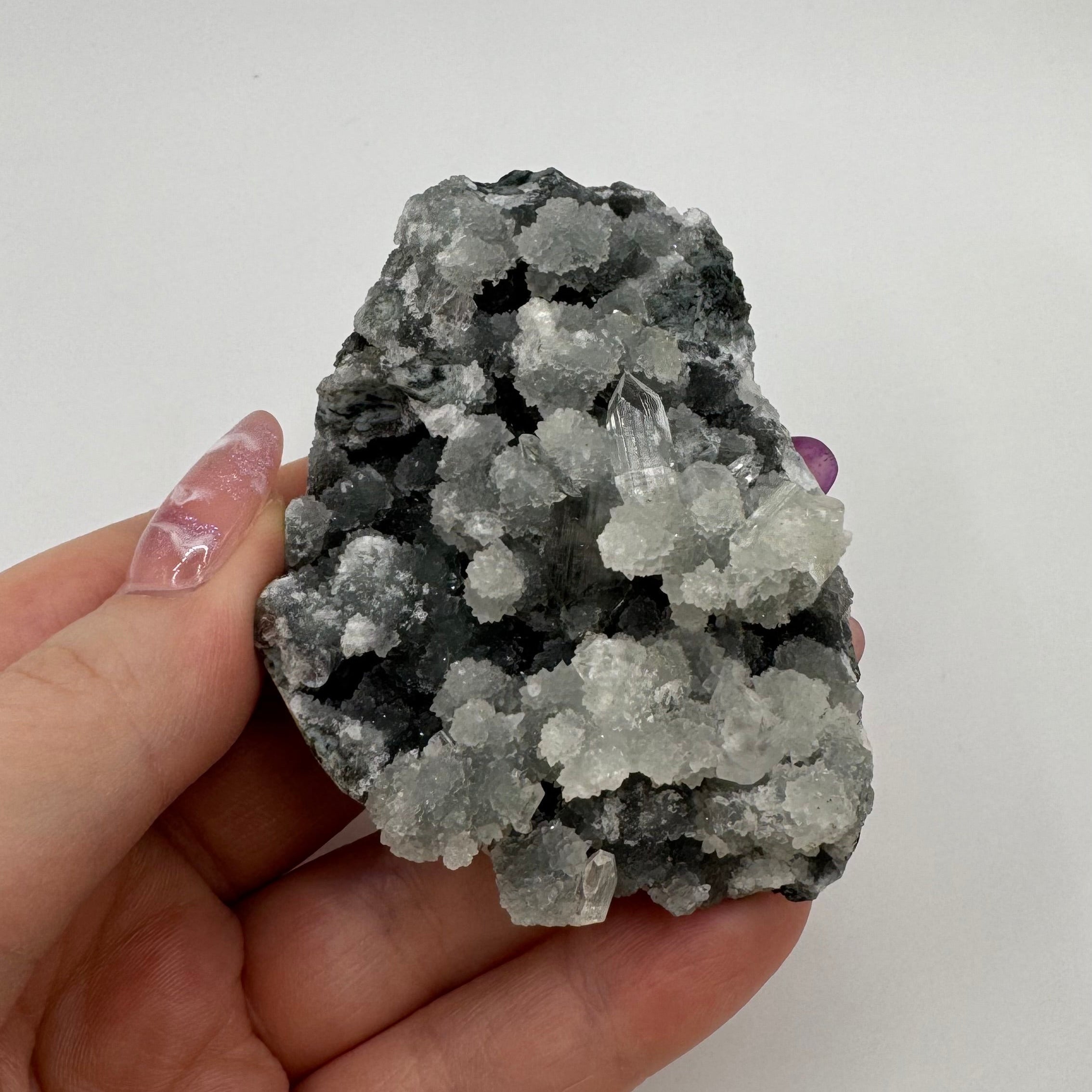 Black Chalcedony with Apophyllite
