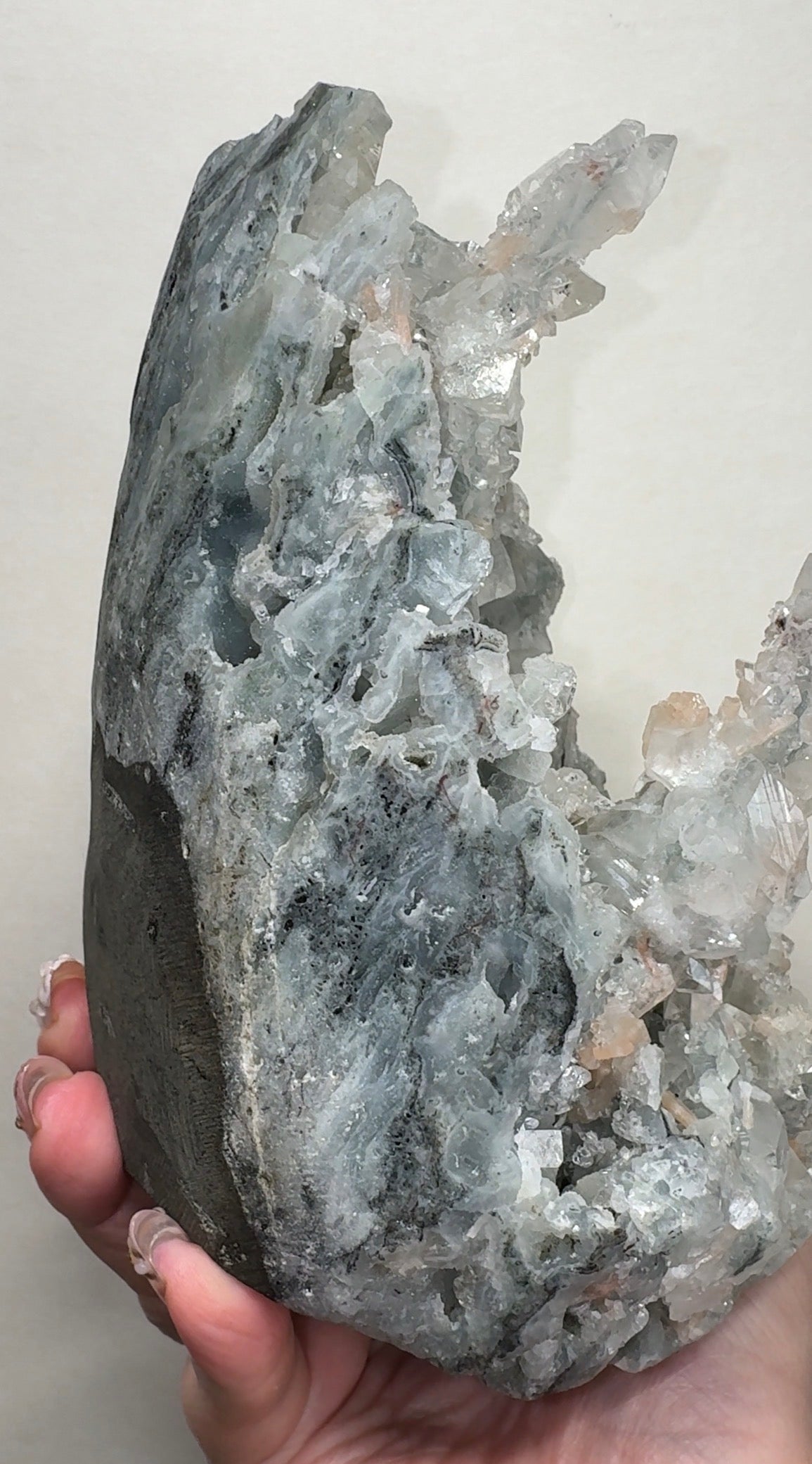 Apophyllite on Blue Chalcedony with Heulandite & Stilbite | CB5