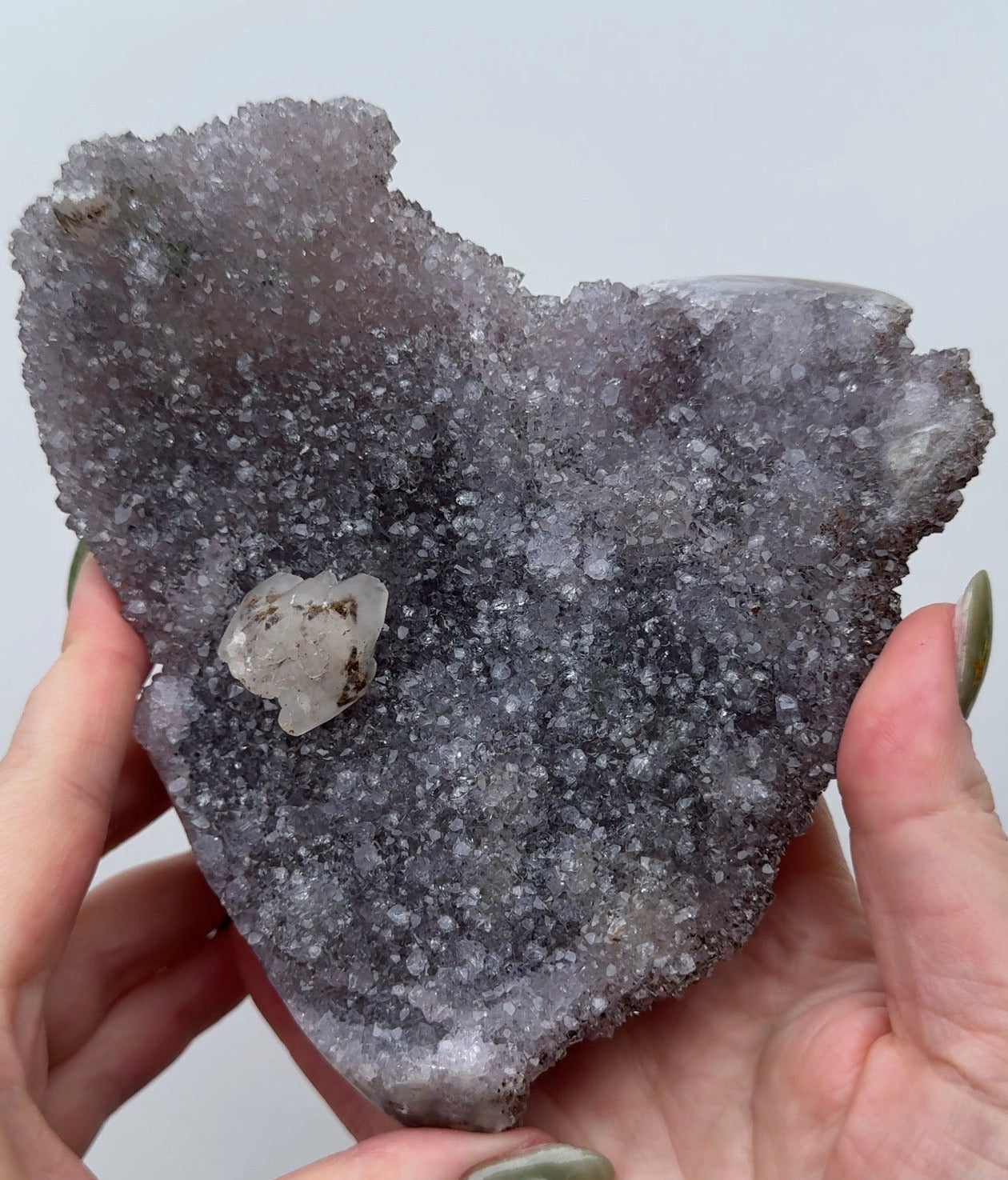 Double Sided Rainbow Amethyst with Calcite