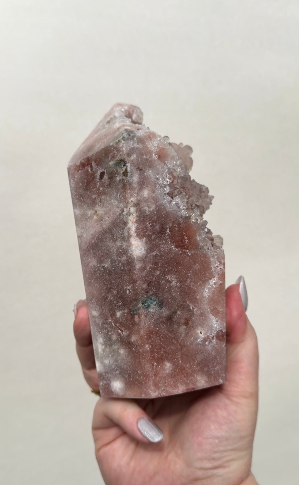 High Quality Druzy Pink Amethyst Tower