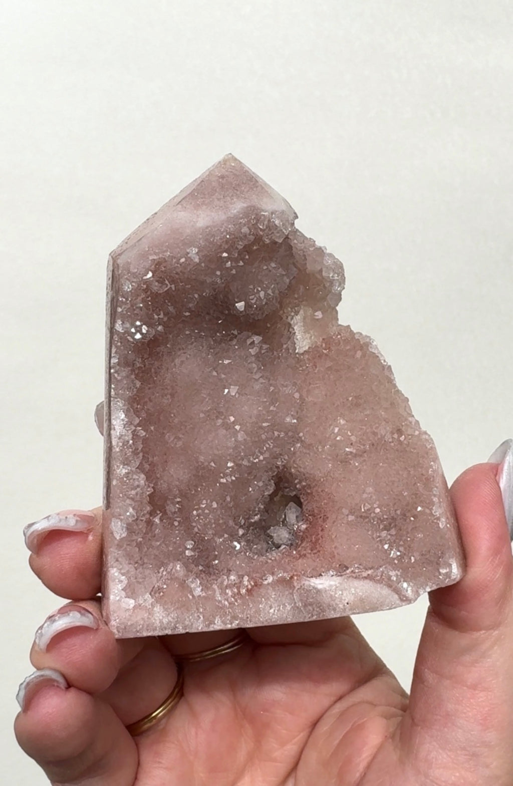 High Quality Druzy Pink Amethyst Tower